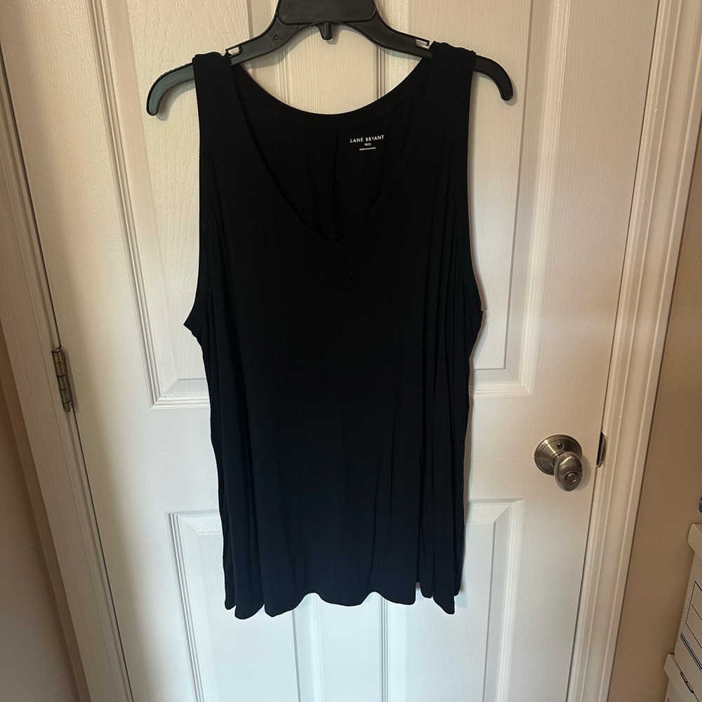 Lane Bryant Swing V Neck Black Tank